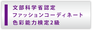 文部科学省認定ファッションコーディネイト色彩能力検定2級
